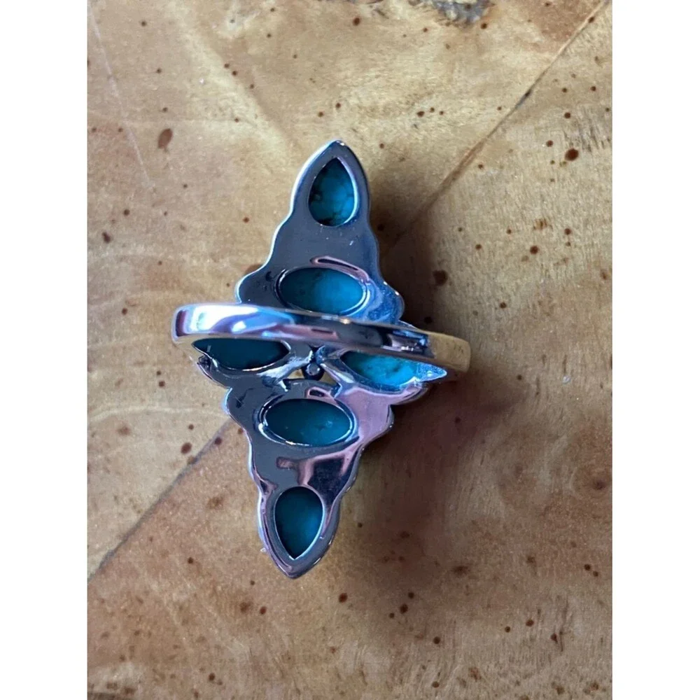 Royston Turquoise Sterling Silver Statement Ring Size 7